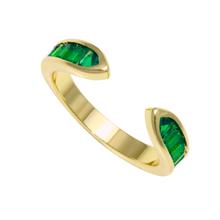 Anillo claw con baguettes de circonia