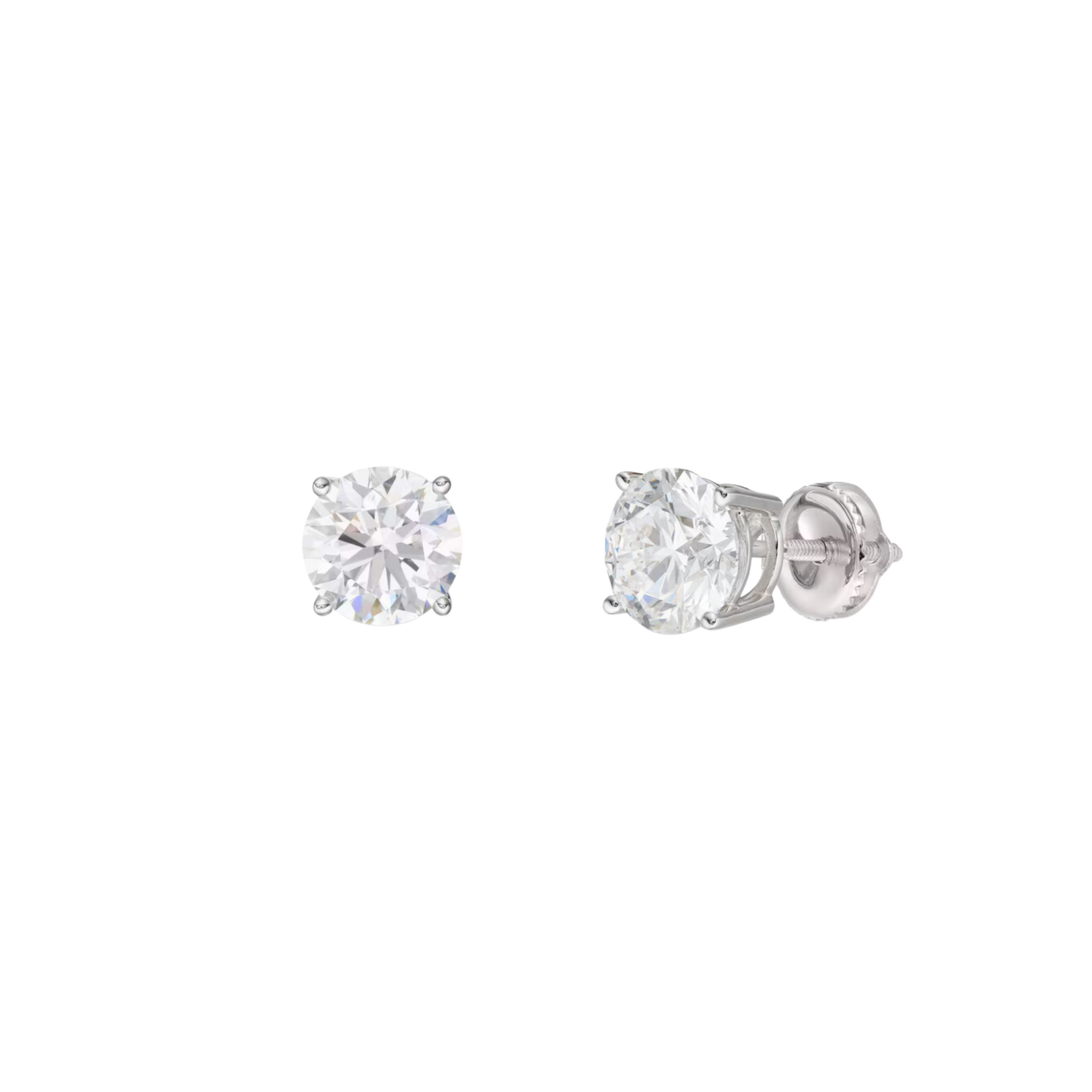 Studs Round con diamantes LAB 4.10CT