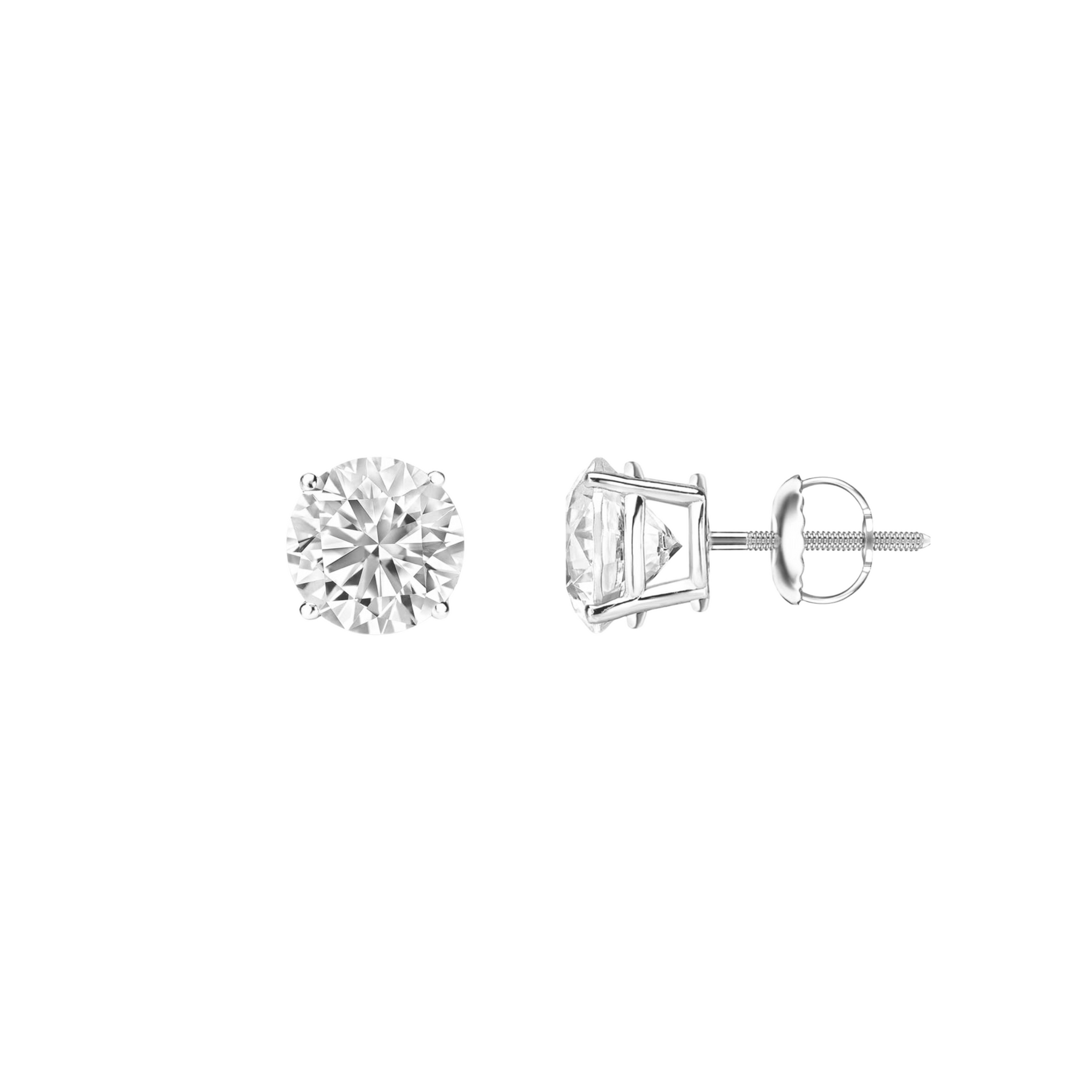 Studs Round con diamantes LAB 4.00CT