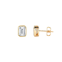 Studs emerald cut LAB 2.16CT en bisel