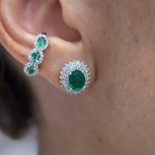 Studs con esmeraldas y diamantes