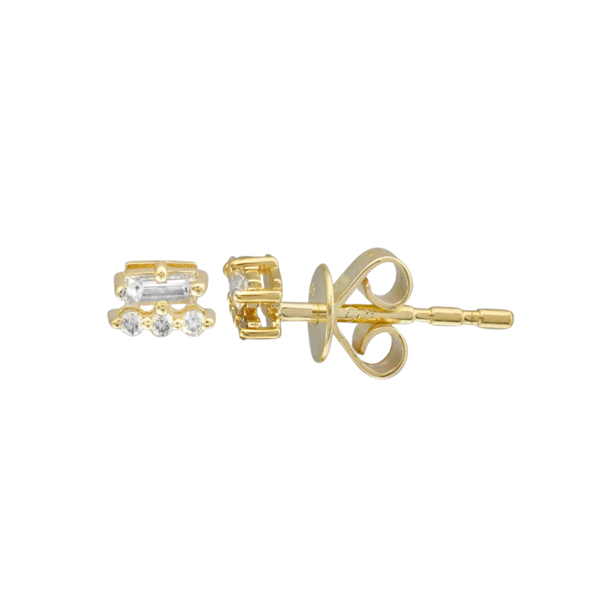 Arete con baguette y brillantes