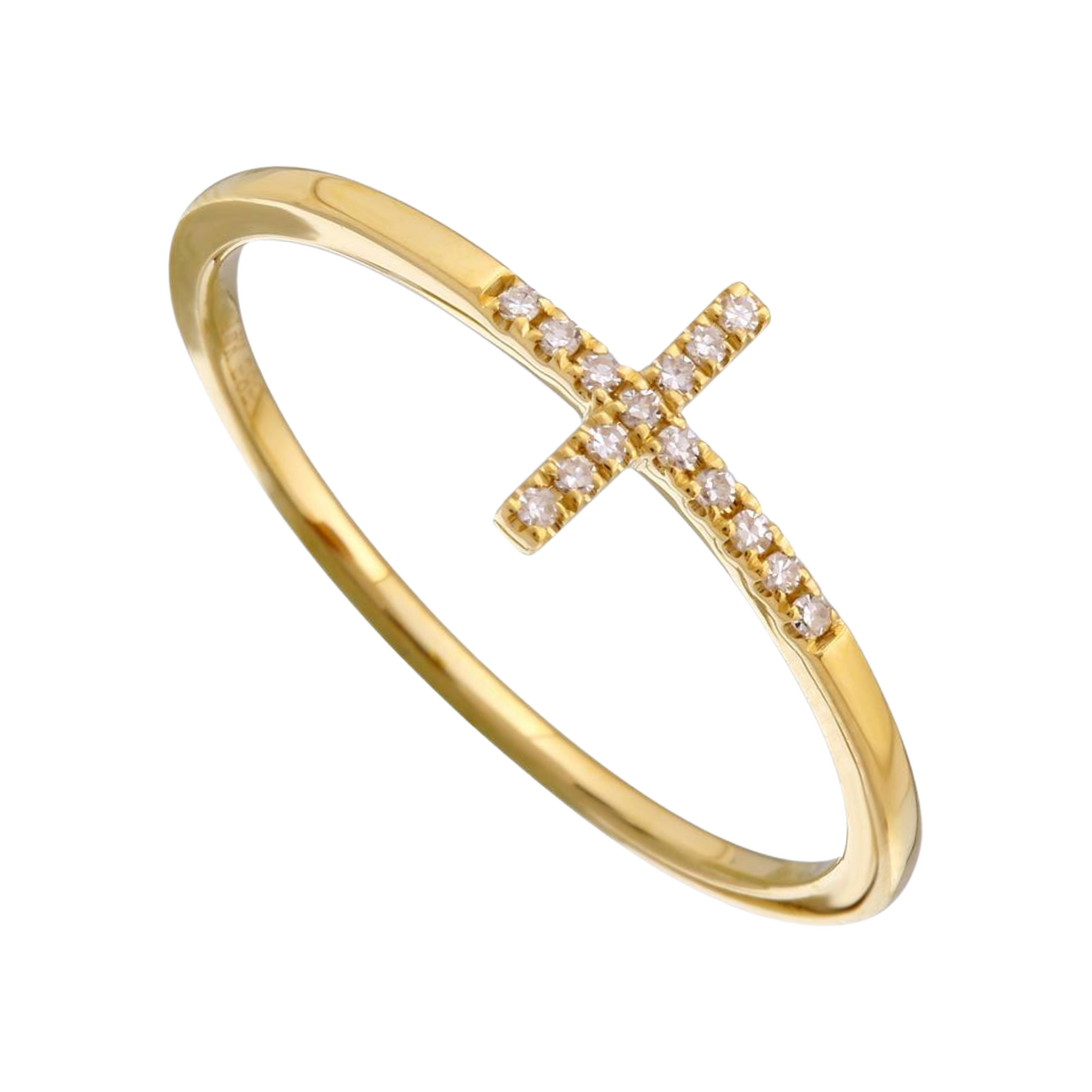 Dainty diamond cross ring