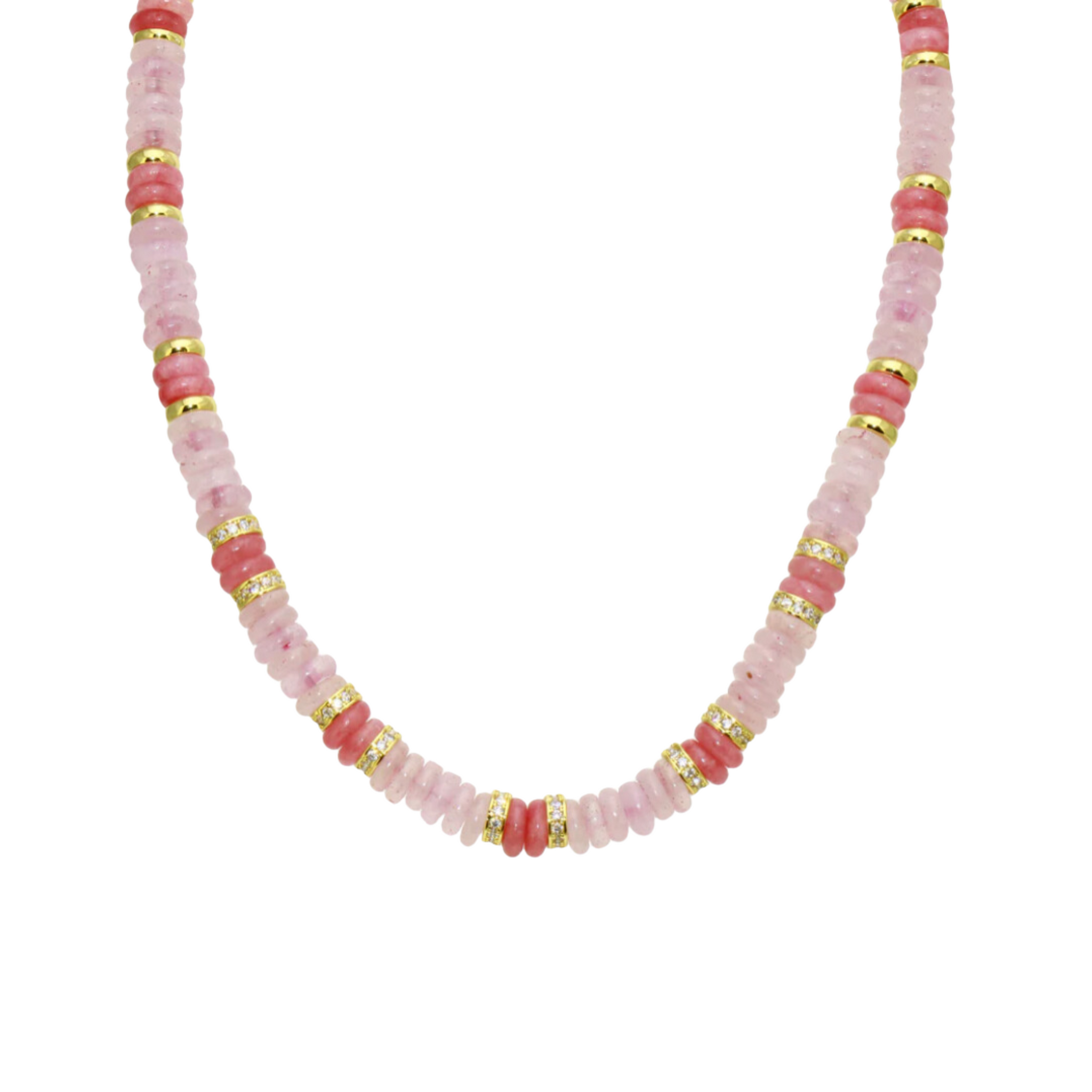 Collar con beads rosados