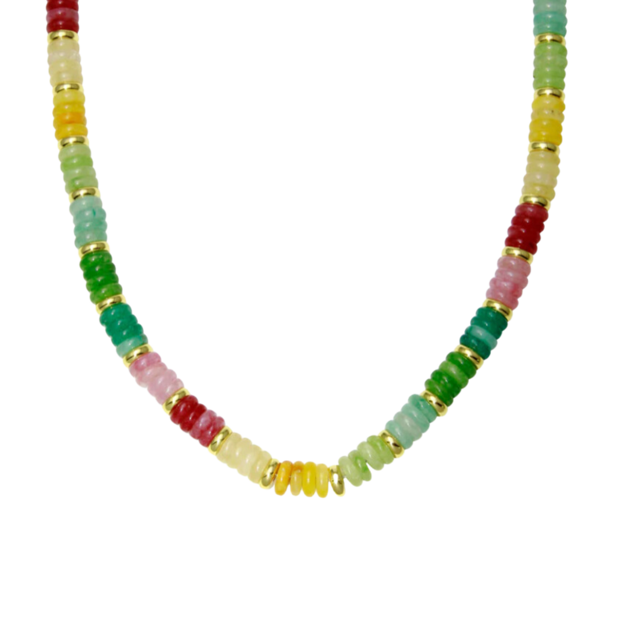 Collar con beads rainbow pastel