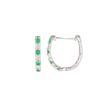 Argollas con esmeraldas y brillantes