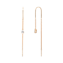 Arete pasador con drop de diamante