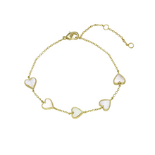 Pulsera con corazones de colores