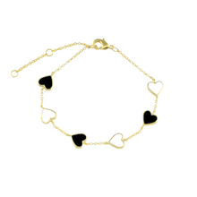 Pulsera con corazones esmaltados