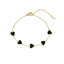 Pulsera con corazones esmaltados