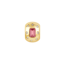 Ball charm con circonia emerald cut
