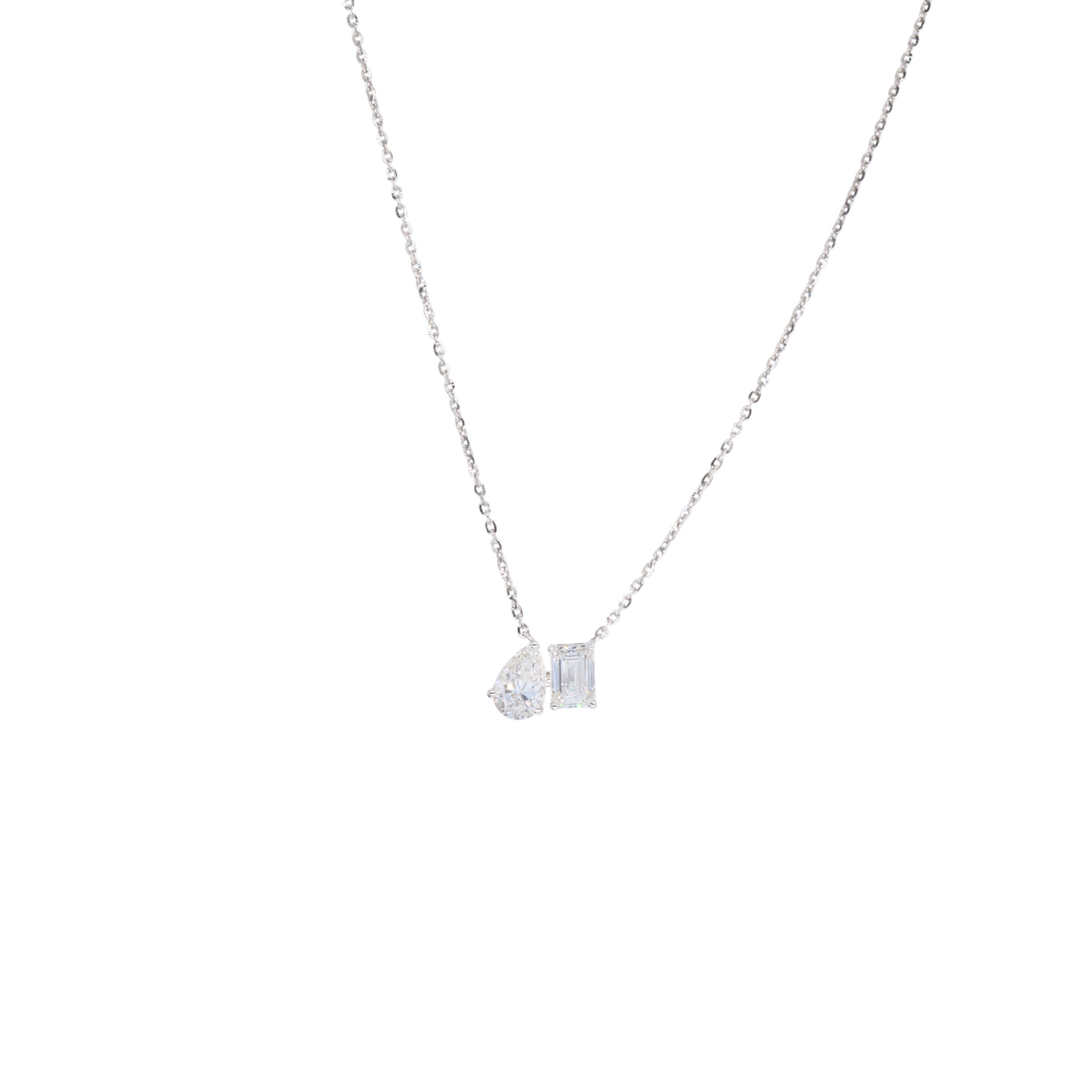 Collar tu y yo con diamantes LAB 2.03CT