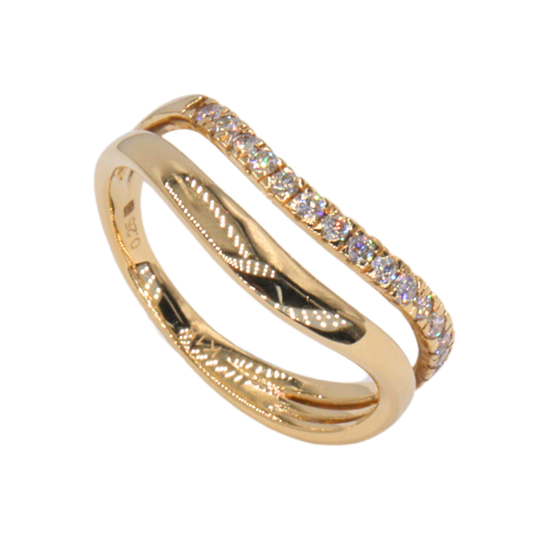 Anillo wavy doble línea