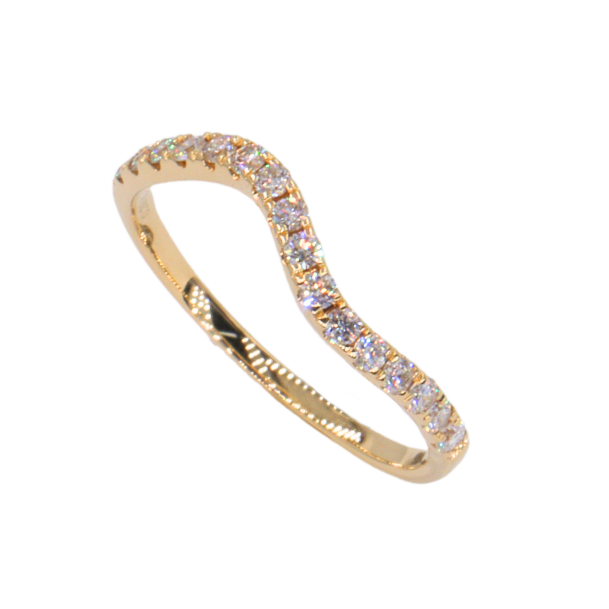 Anillo wavy con diamantes