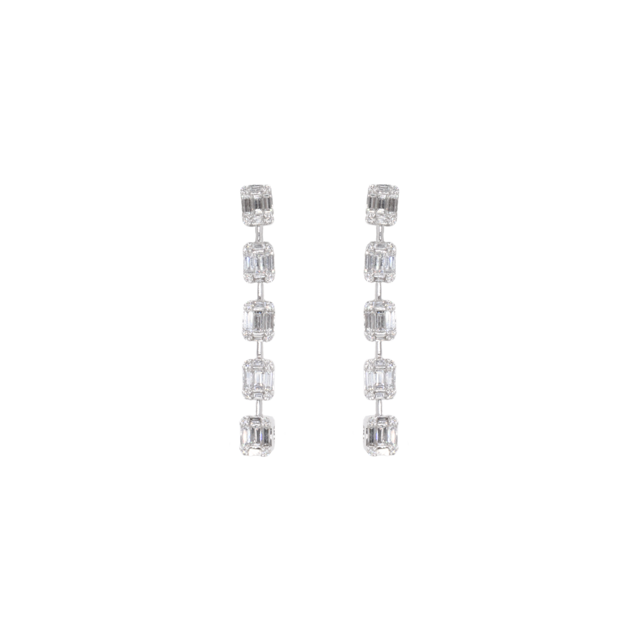 Aretes drop con illusion emeralds