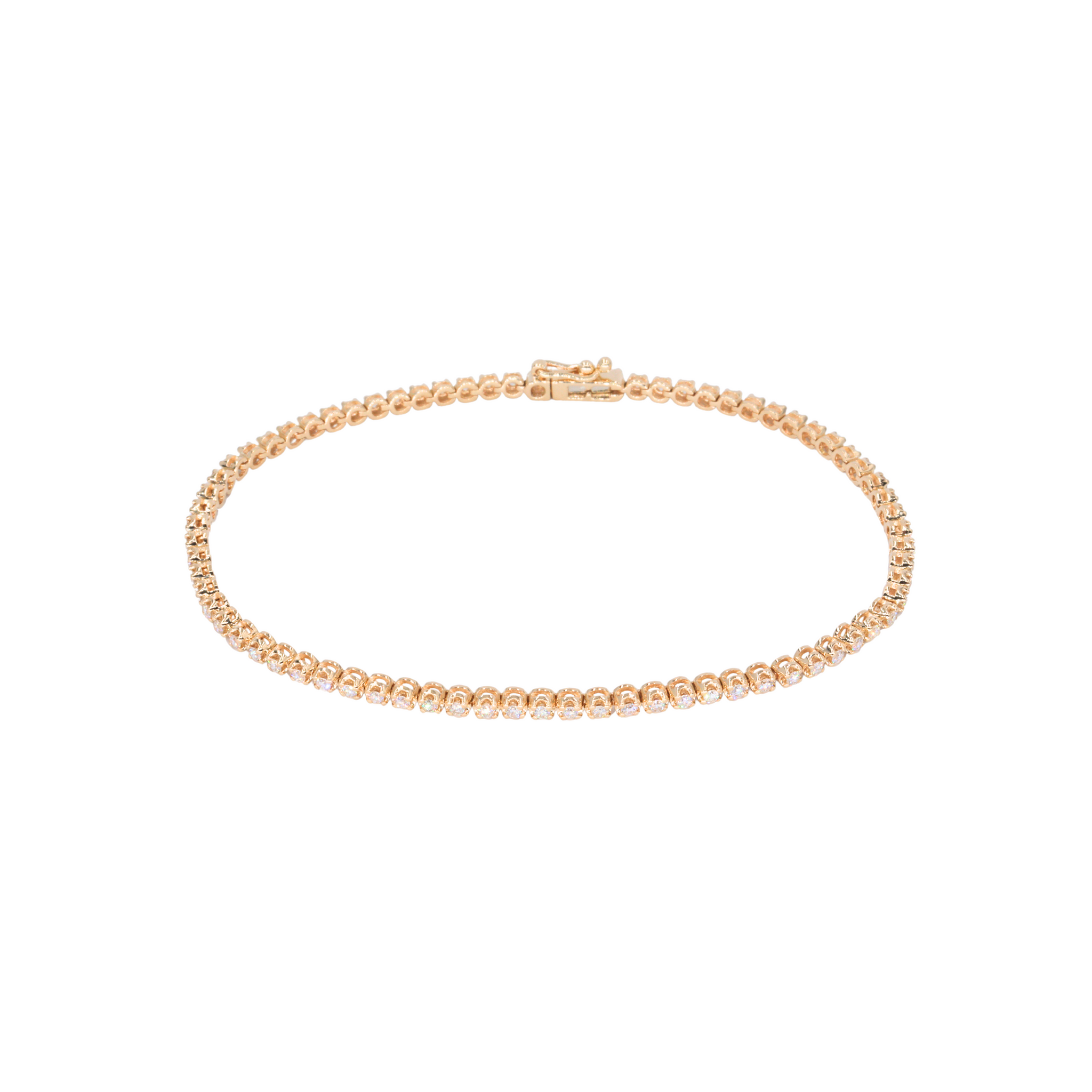 Pulsera tennis con diamantes en crown setting