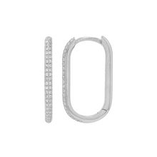 Argollas rectangulares con diamantes 0.19CT