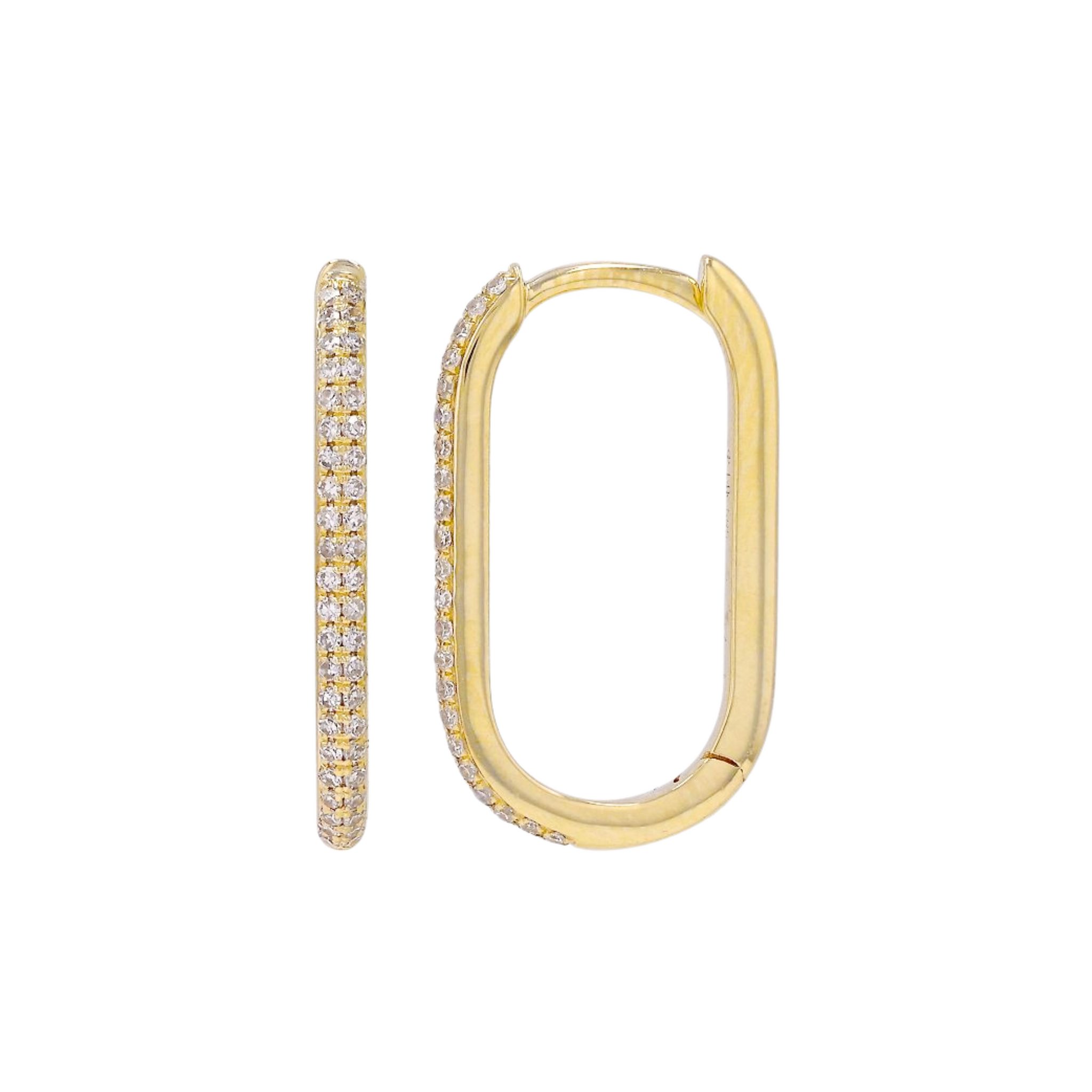 Argollas rectangulares con diamantes 0.19CT