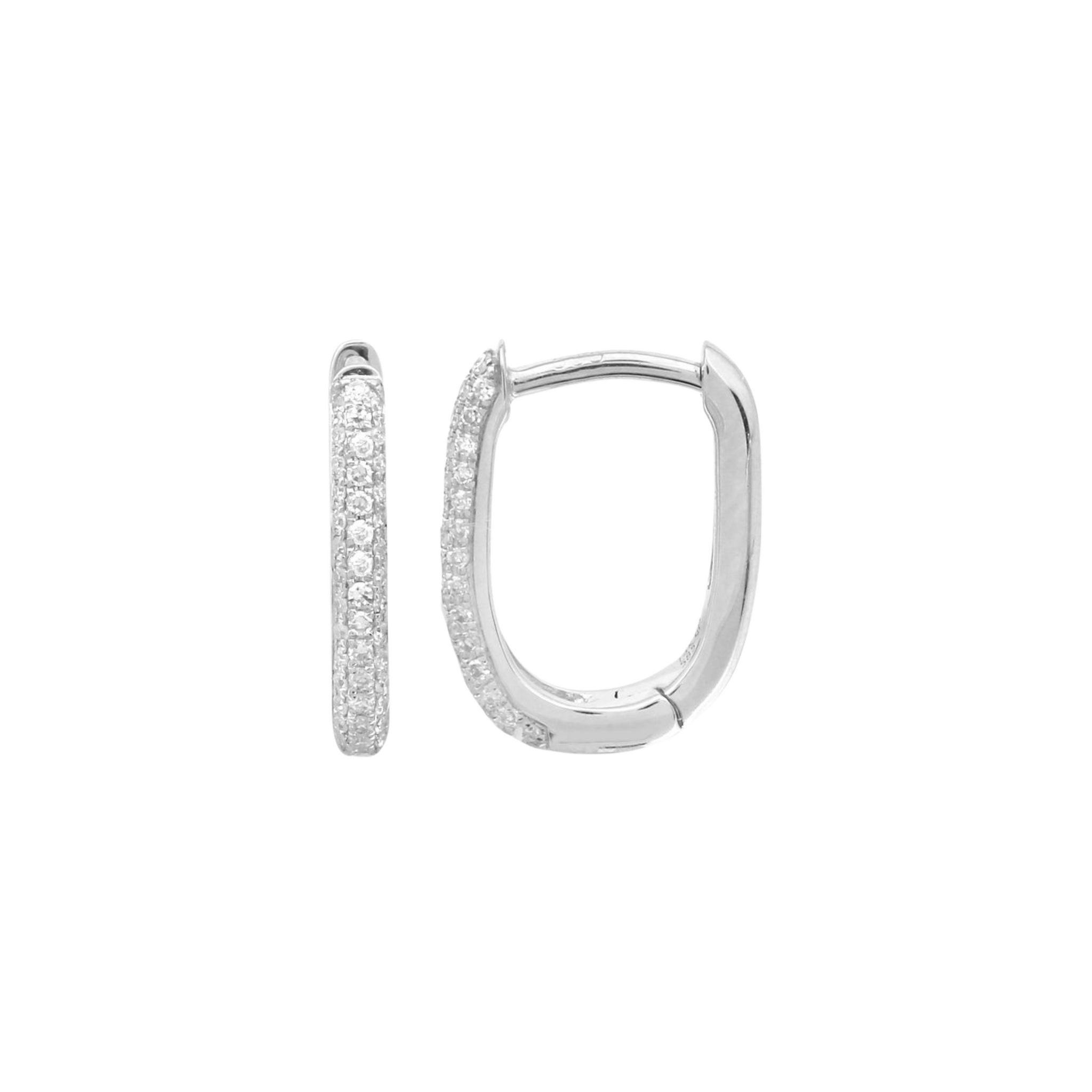 Argollas ovaladas con diamantes 0.20CT