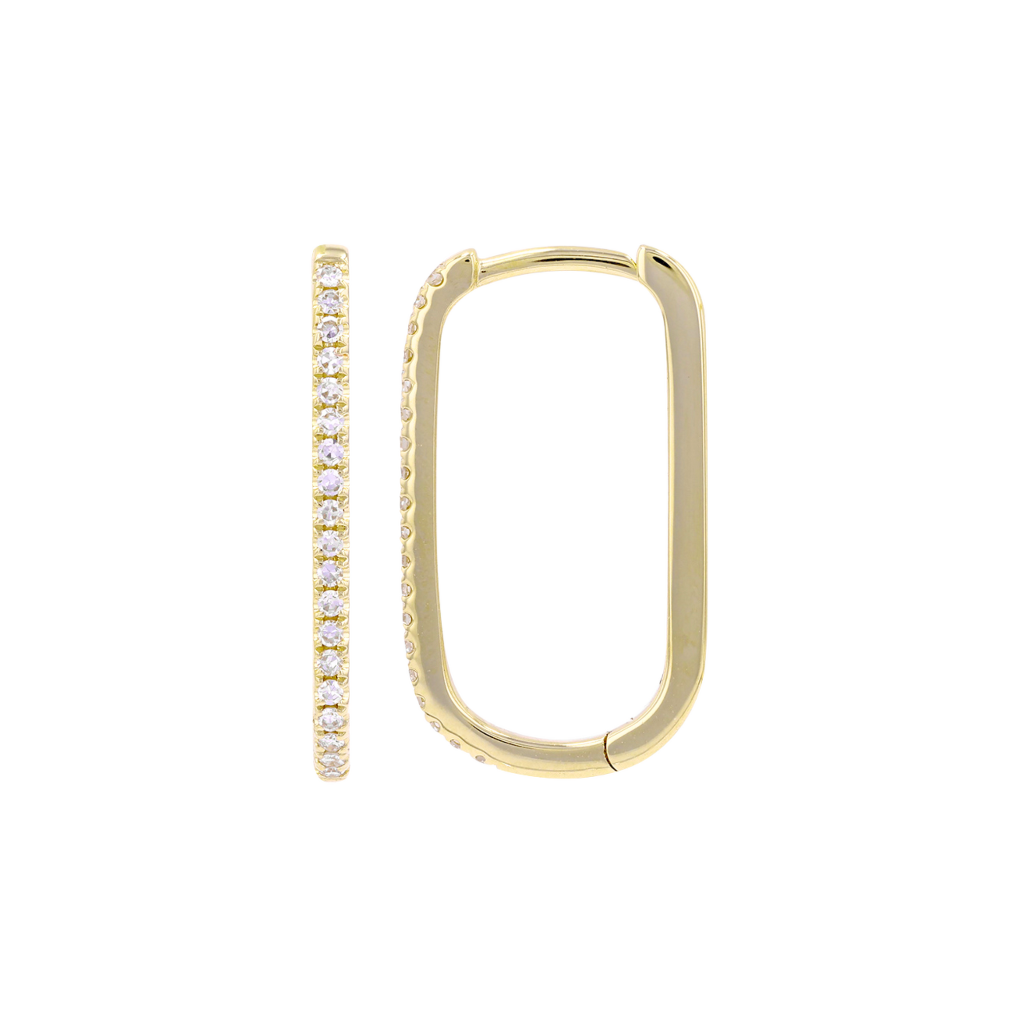 Argollas rectangulares con diamantes 0.11CT