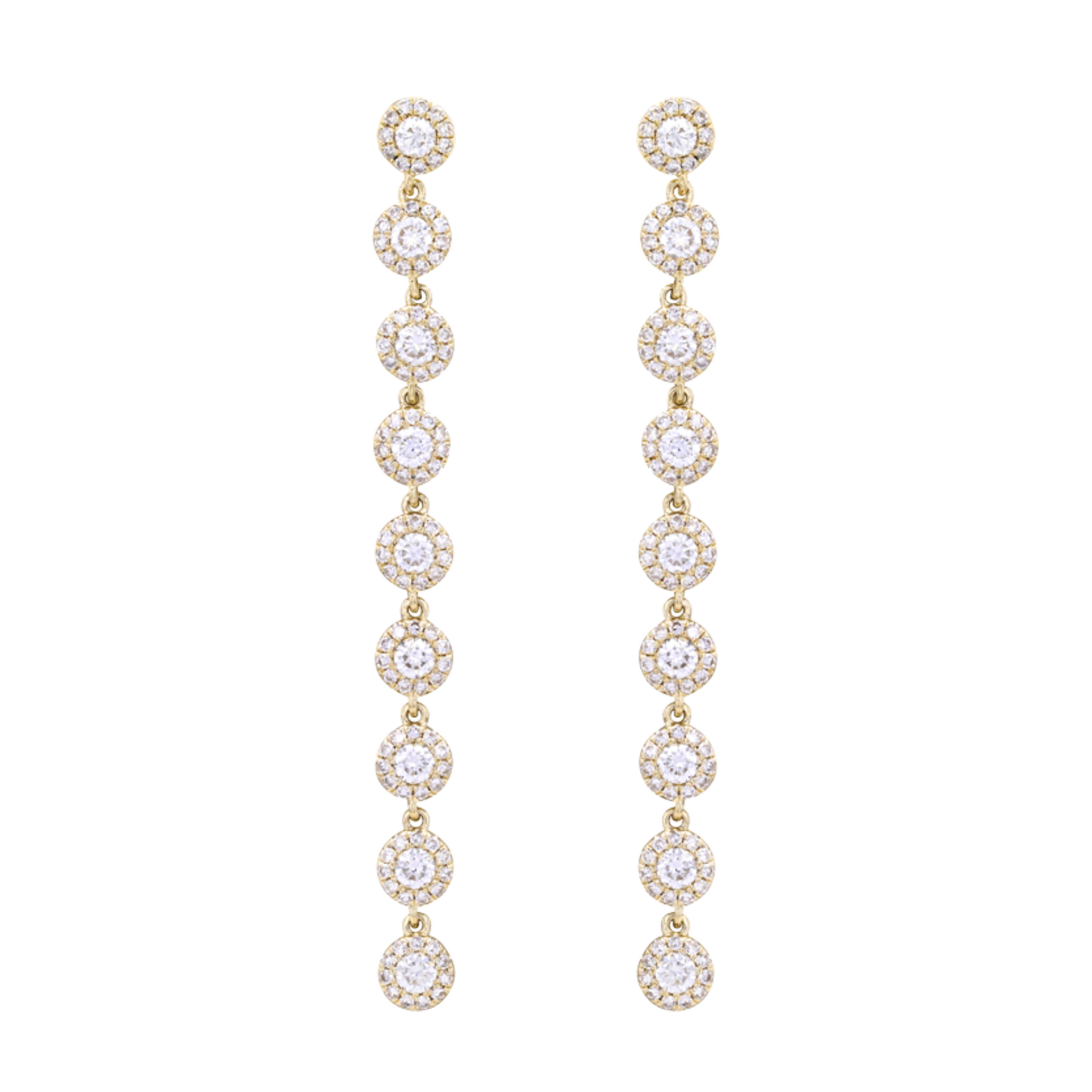 Aretes largos de diamantes