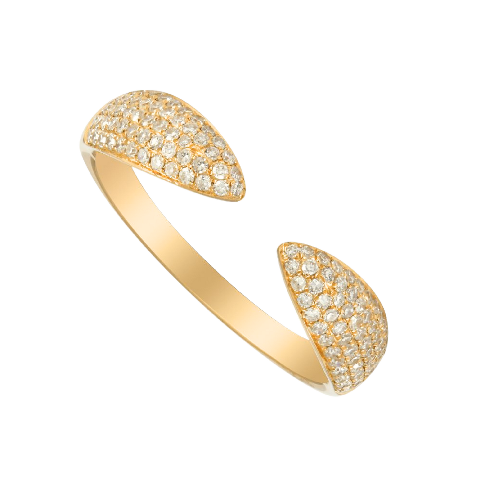 Anillo claw con diamantes en paveé