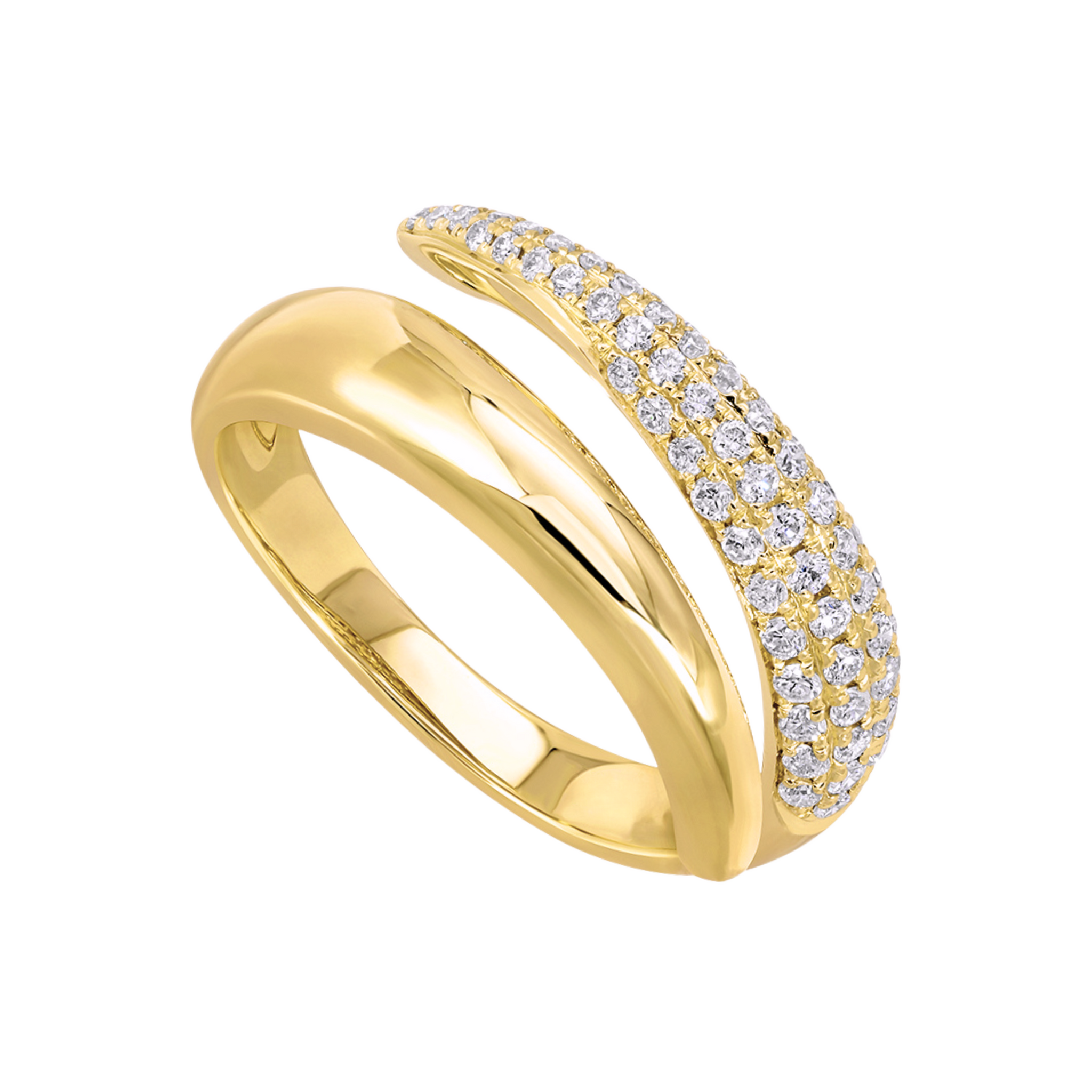 Anillo claw pavee y liso