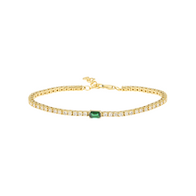 Pulsera tennis con gemstone central corte baguette