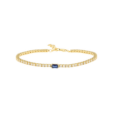 Pulsera tennis con gemstone central corte baguette