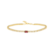 Pulsera tennis con gemstone central corte baguette