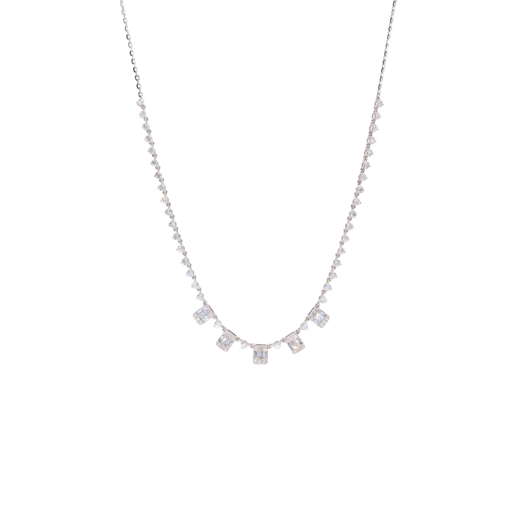 Collar tennis con estaciones en emerald illusion