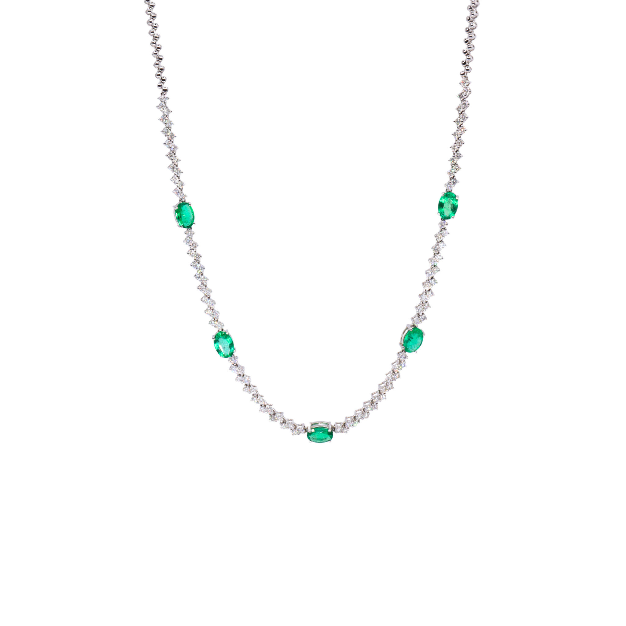 Collar tennis con esmeraldas