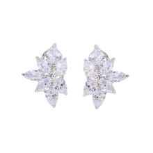 Aretes con clusters de circonias corte marquise