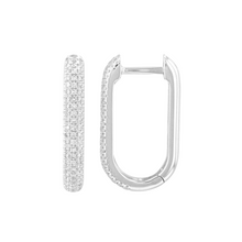 Argollas rectangulares con diamantes 0.71CT