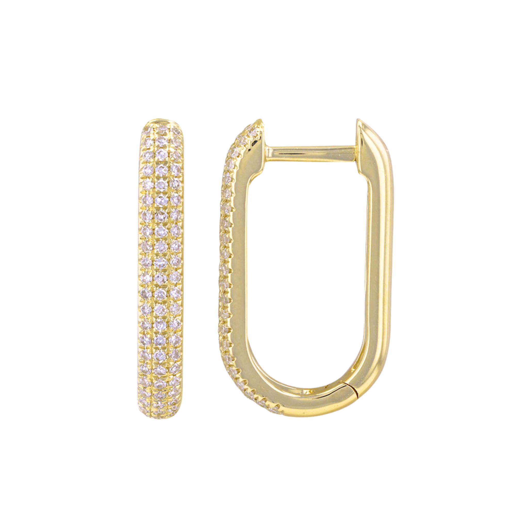 Argollas rectangulares con diamantes 0.71CT
