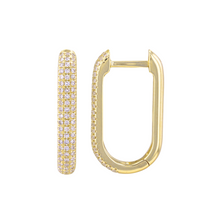 Argollas rectangulares con diamantes 0.71CT