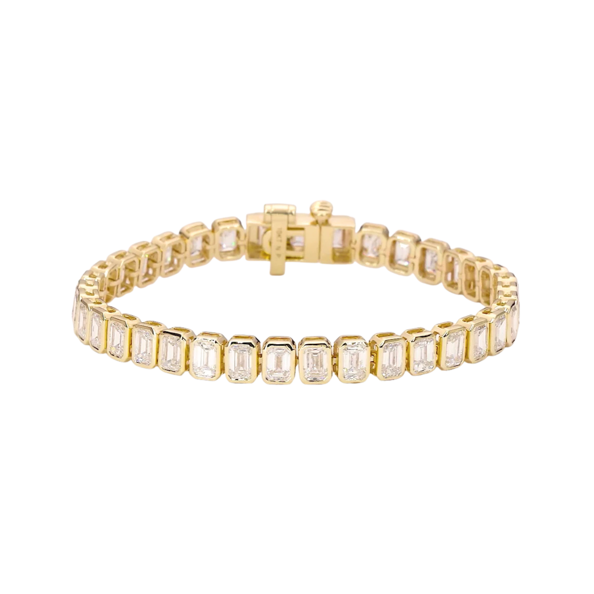 Pulsera tennis con circonias corte emerald en bisel