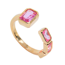 Anillo tu y yo con piedras emerald cut