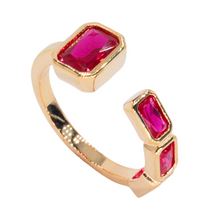 Anillo tu y yo con piedras emerald cut