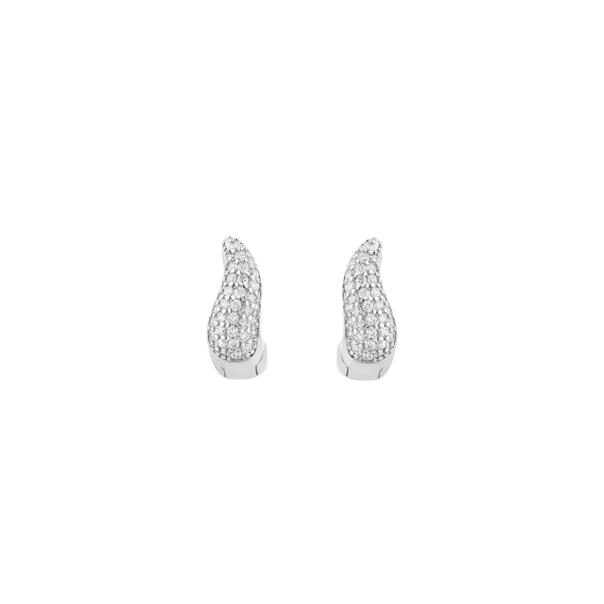 Wavy hoops con circonias