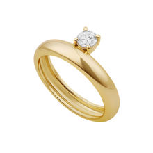 Anillo plain con solitario de circonia