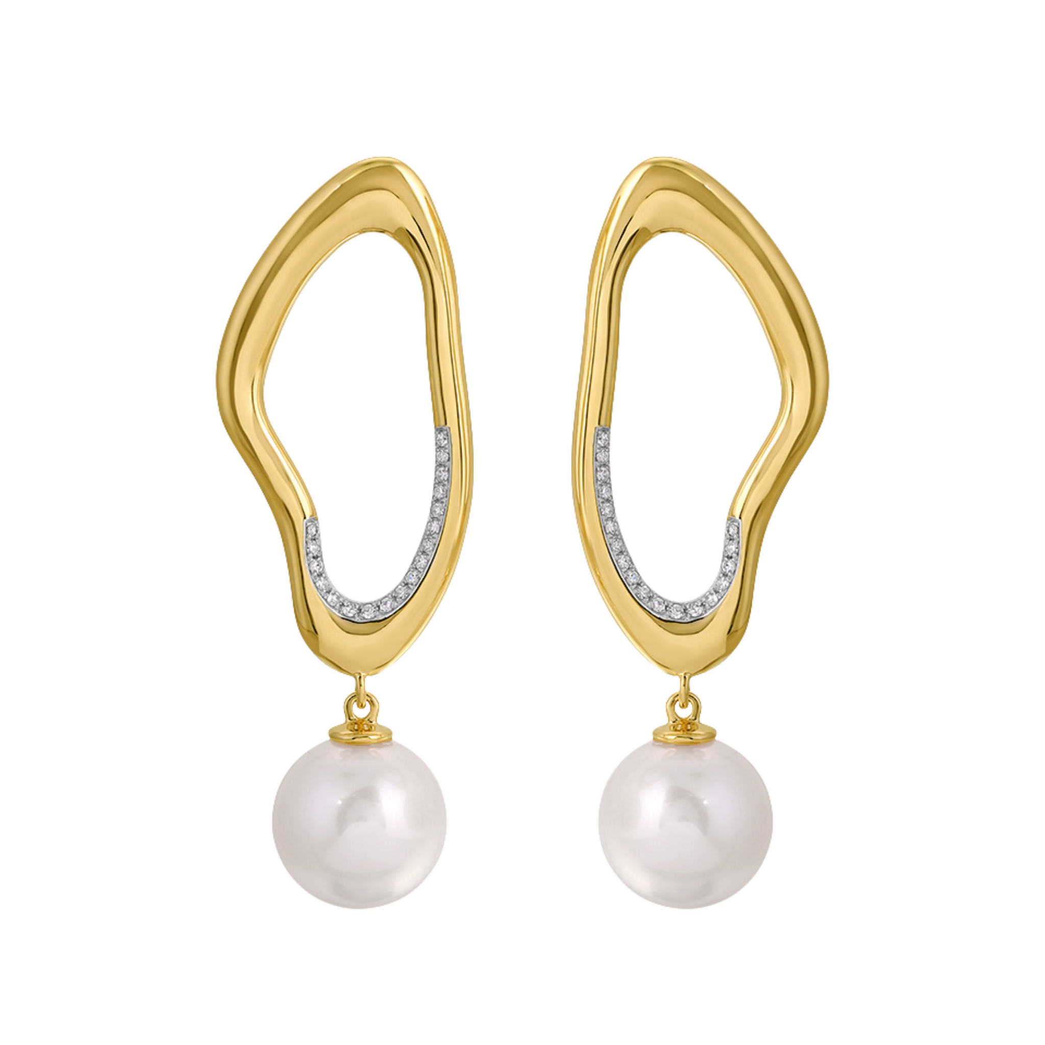 Statement earrings con perlas y diamantes