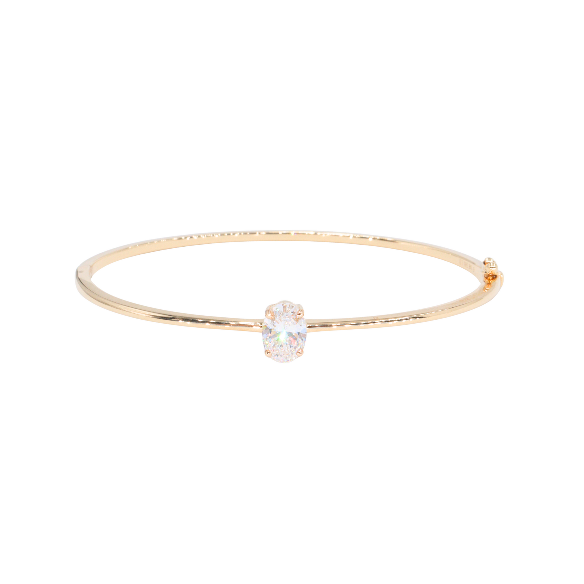 Cuff con diamante LAB en corte oval