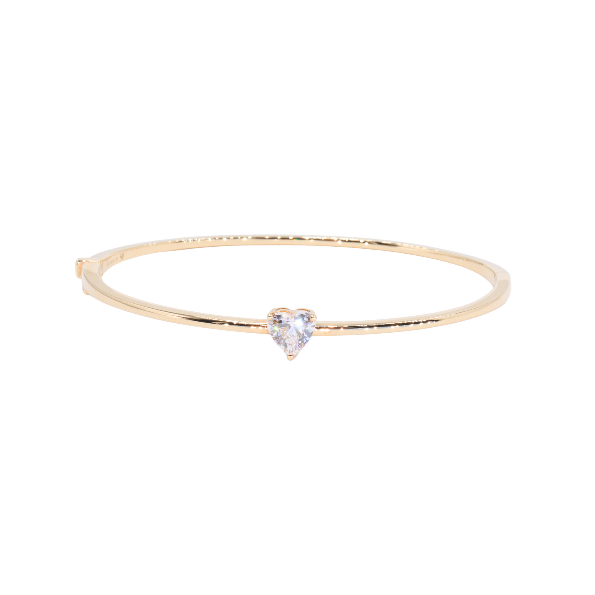 Cuff con diamante LAB heartshape central