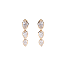 Aretes largos con drops de diamantes LAB en bisel