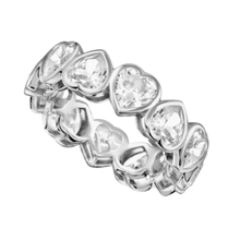 Anillo con corazones de circonia