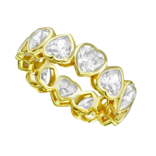 Anillo con corazones de circonia