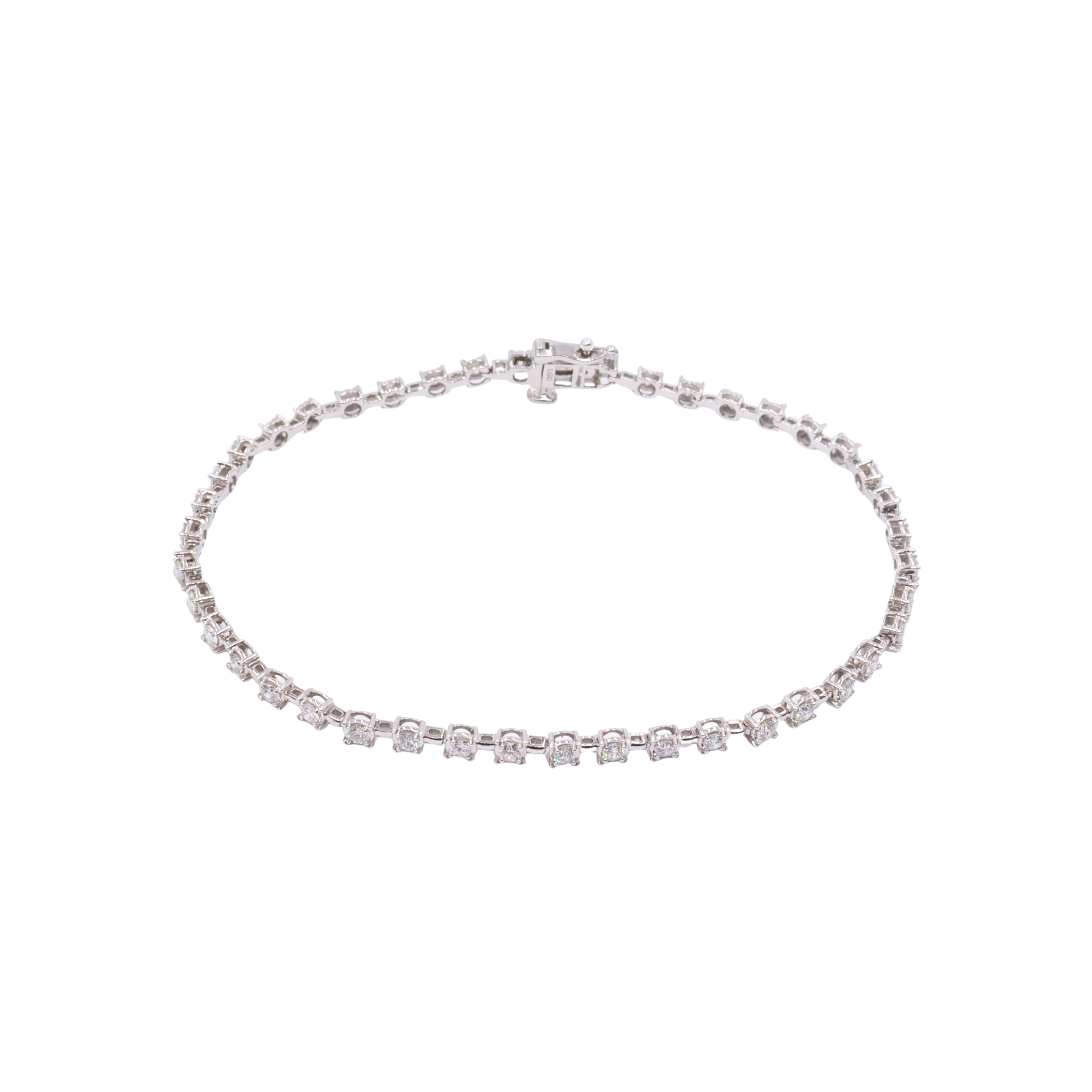 Pulsera tennis con bar links y diamantes LAB