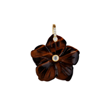 Charm de flor de piedra natural y circonias