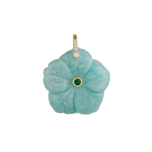 Charm de flor de piedra natural y circonias